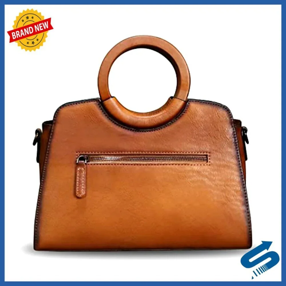 Genuine Leather Satchel Crossbody Shoulder Bag Top Handle Purse